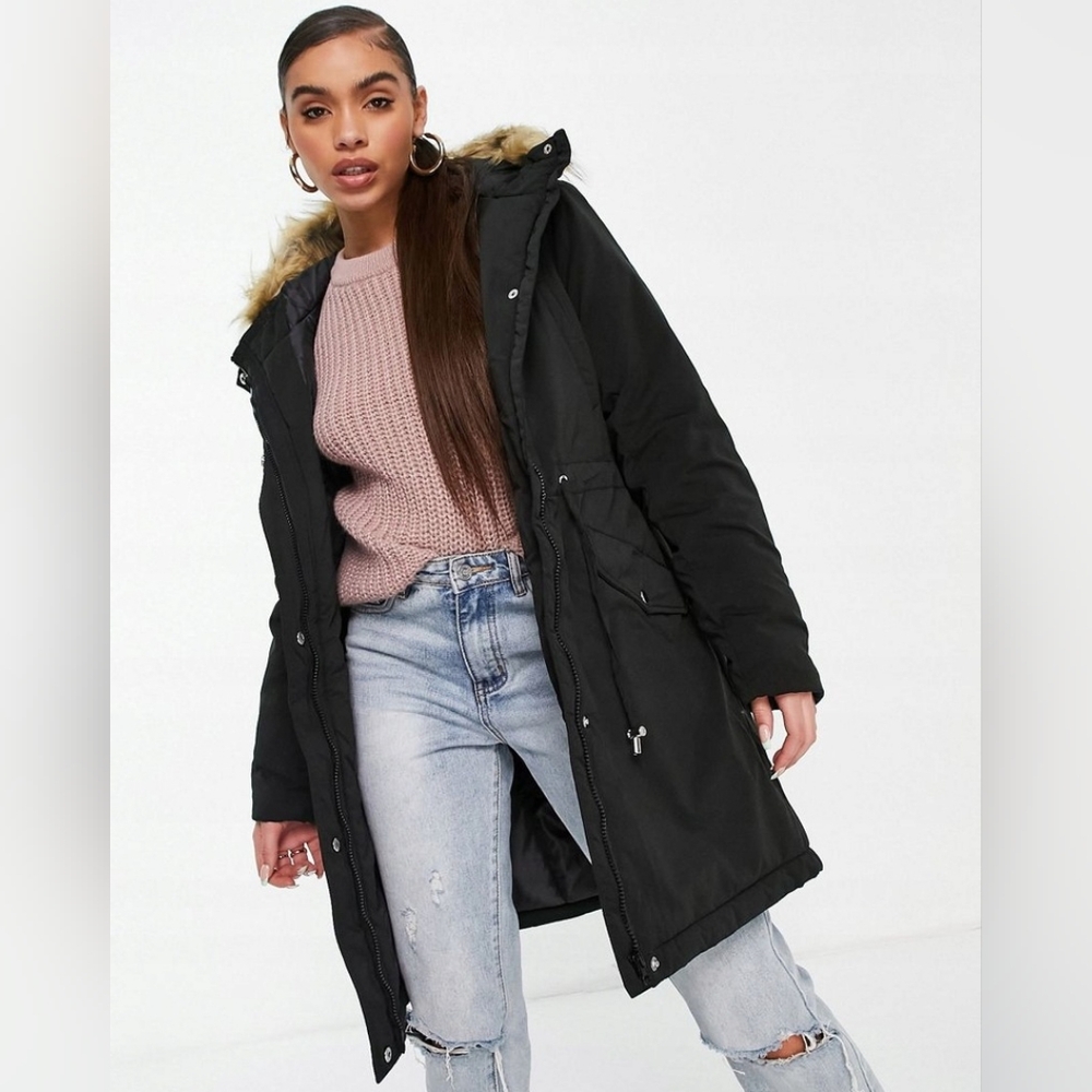 NWT ASOS | $175 Winter Fur Trimmed Parka - Picture 2 of 3